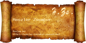 Heszler Zsombor névjegykártya